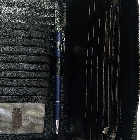 Bveyzi (Amazon) Women RFID Blocking  Leather Zip-Around Wallet Lots of Pockets - Picture 4 of 5